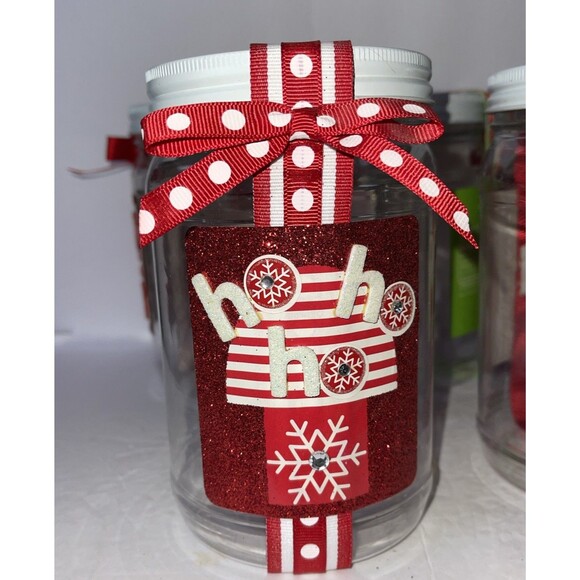 Christmas Decorated Jars Empty Ready To Fill (7) Included Quart Size See Photos - Picture 2 of 16